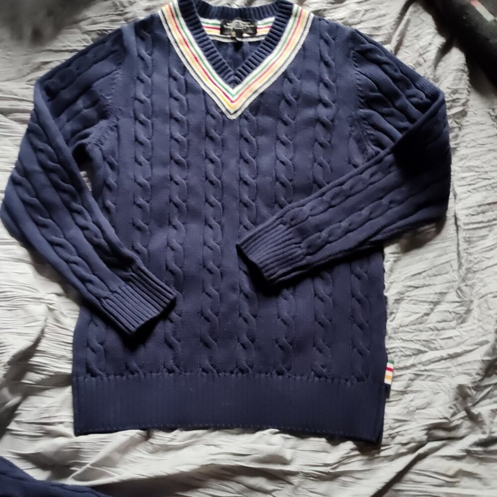 NWOT Hudson Bay Stripes Men's M V-neck Sweater Rare